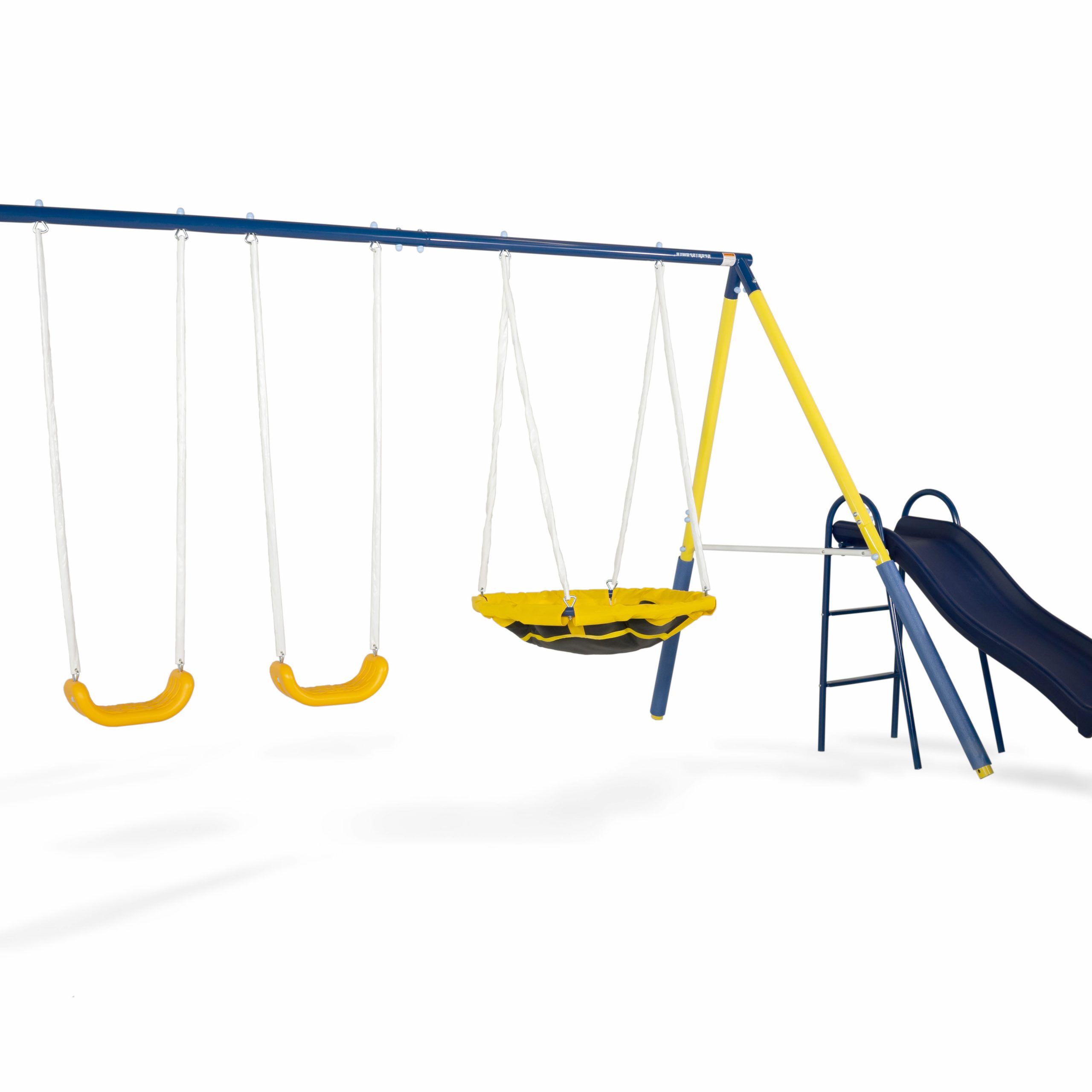 Sportspower Super Saucer Metal Swing Set With 2 Swings With Preferred Dual Rider Glider Swings With Soft Touch Rope (View 19 of 30)