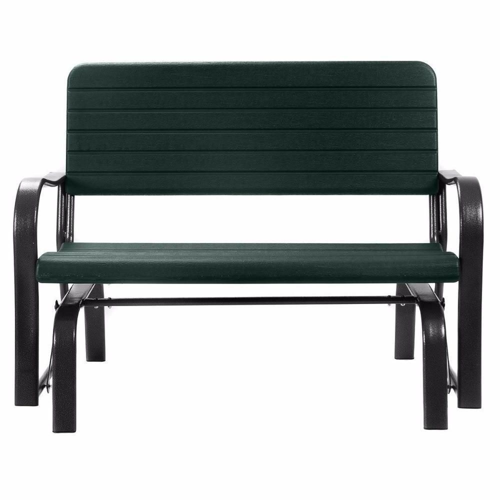 Steel Patio Swing Glider Benches Pertaining To 2020 Patio Swing Outdoor Porch Rocker Glider Bench Loveseat (View 11 of 30)