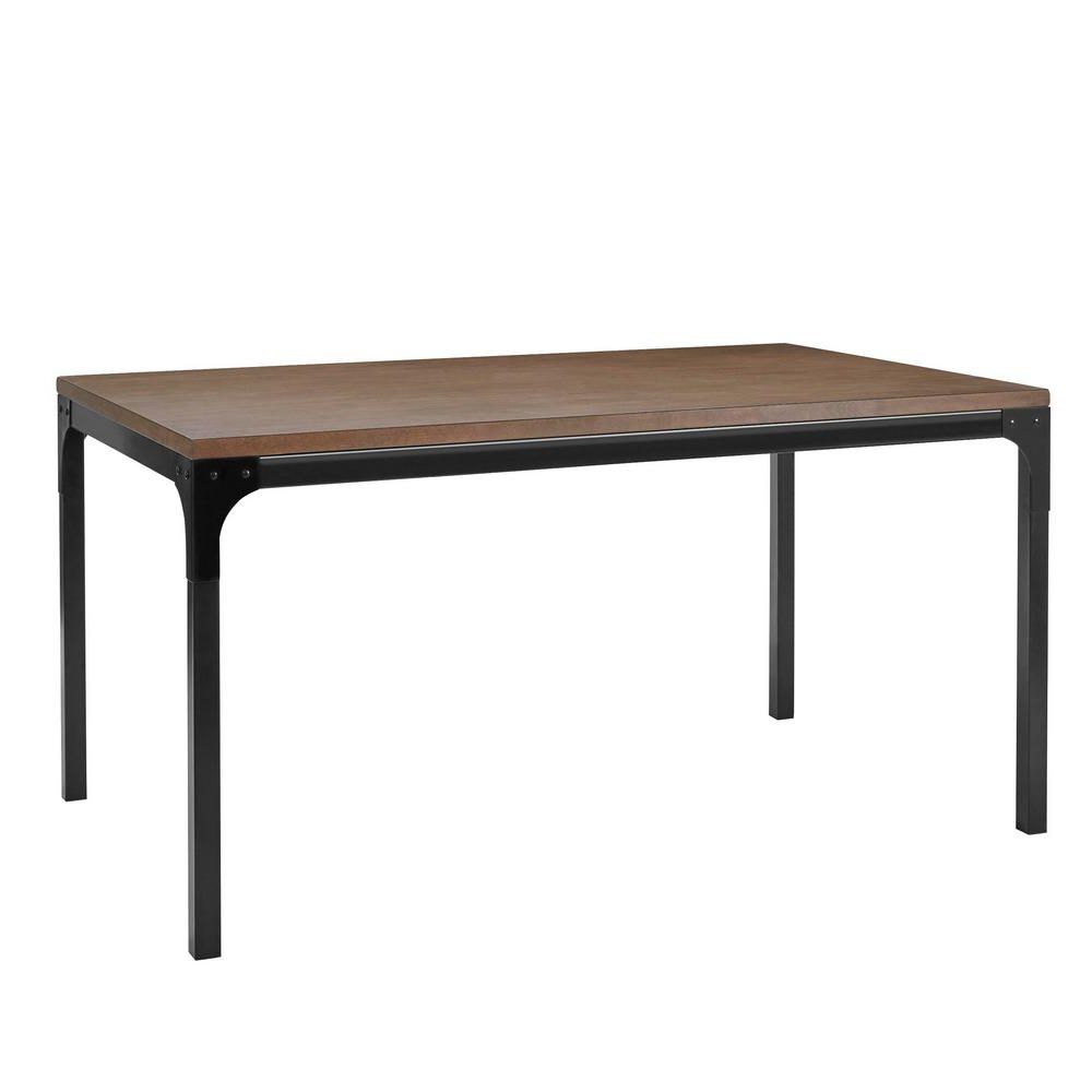 Stylewell Porter Black Metal Rectangular Dining Table For 6 Intended For Trendy 4 Seater Round Wooden Dining Tables With Chrome Legs (View 13 of 30)