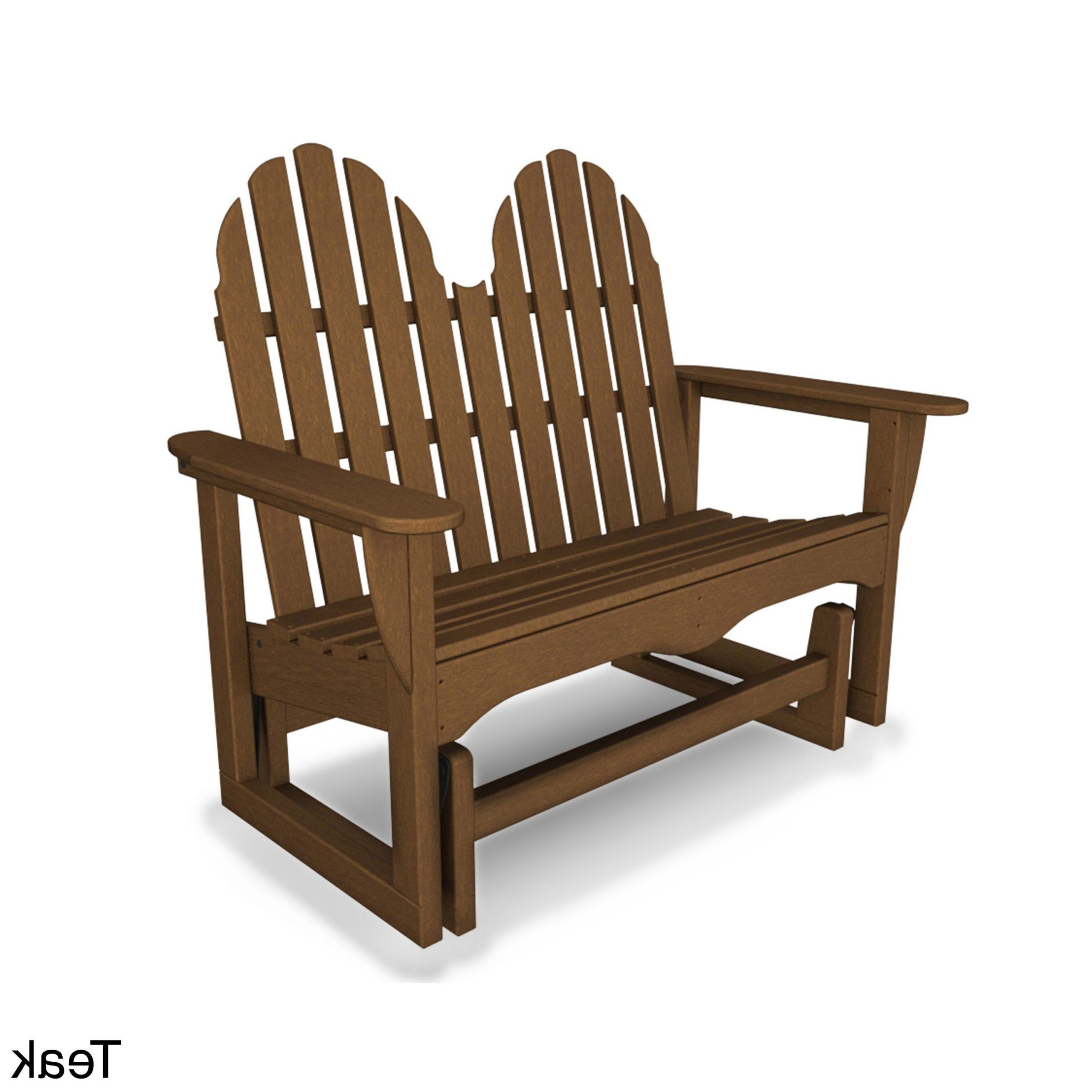 Teak Glider Benches With Regard To Most Up To Date Classic Adirondack 48 Inch Glider (teak), Brown, Patio (Photo 28 of 30)