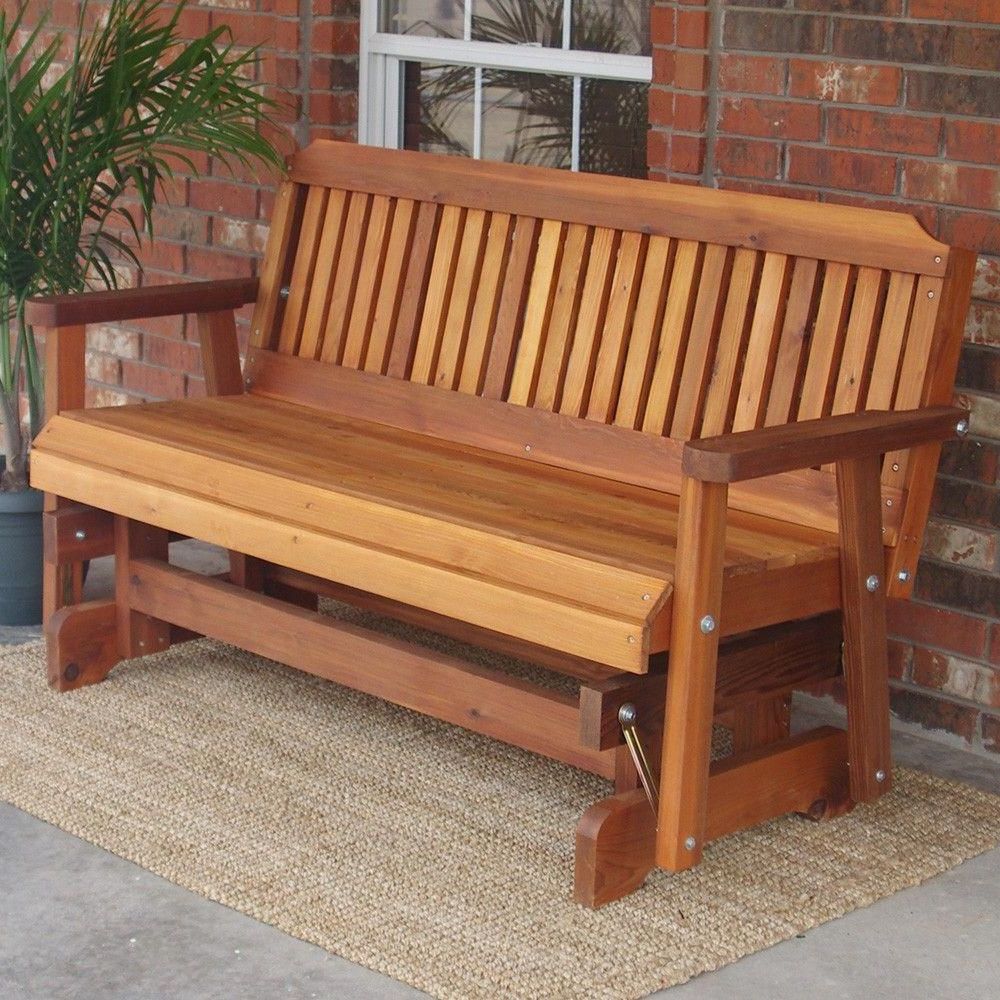 Tmp Outdoor Furniture Traditional Red Cedar Outdoor Glider Pertaining To Widely Used Traditional Glider Benches (Photo 5 of 30)