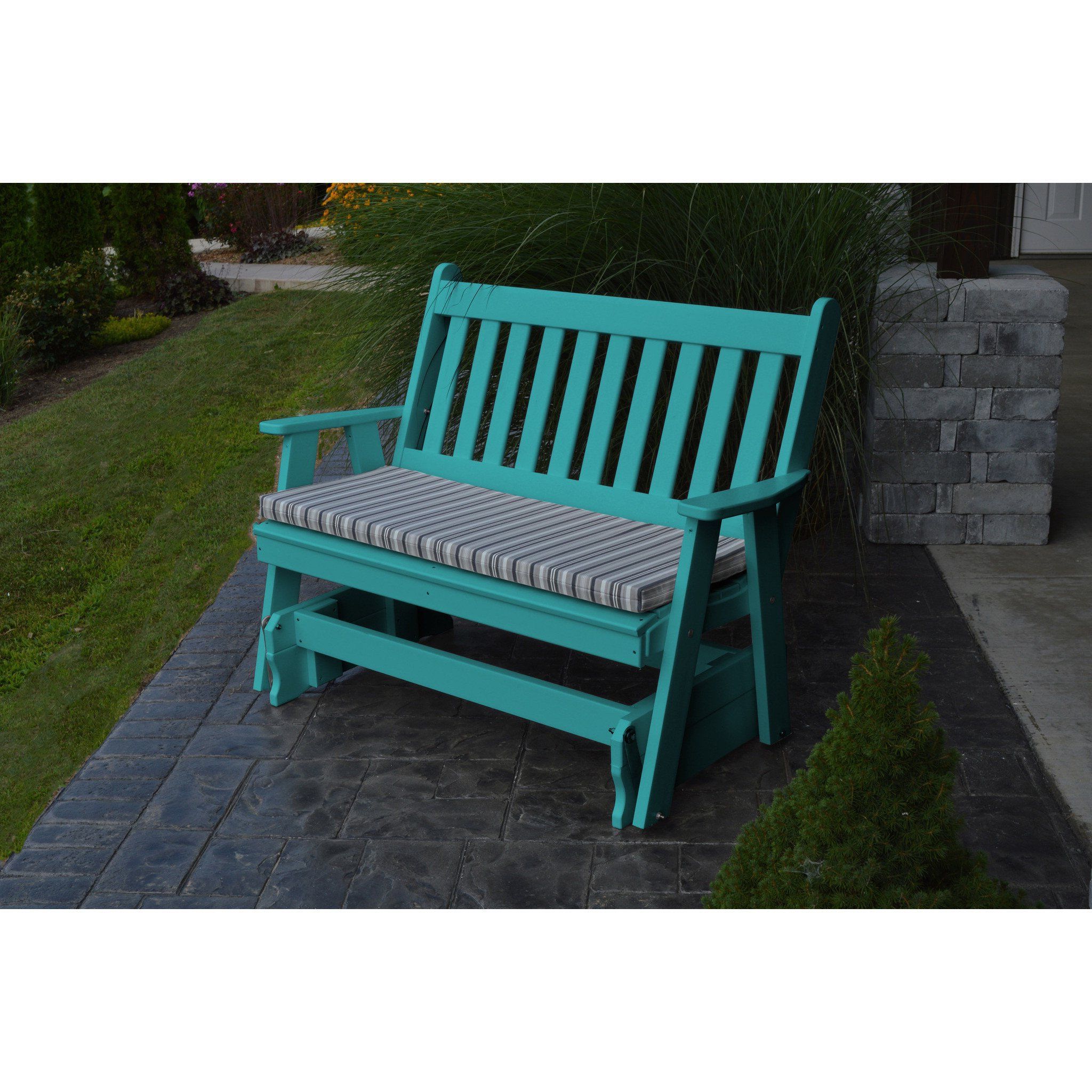 Traditional English Glider Benches With Regard To 2019 A&l Furniture Company Traditional English Recycled Plastic (View 6 of 34)