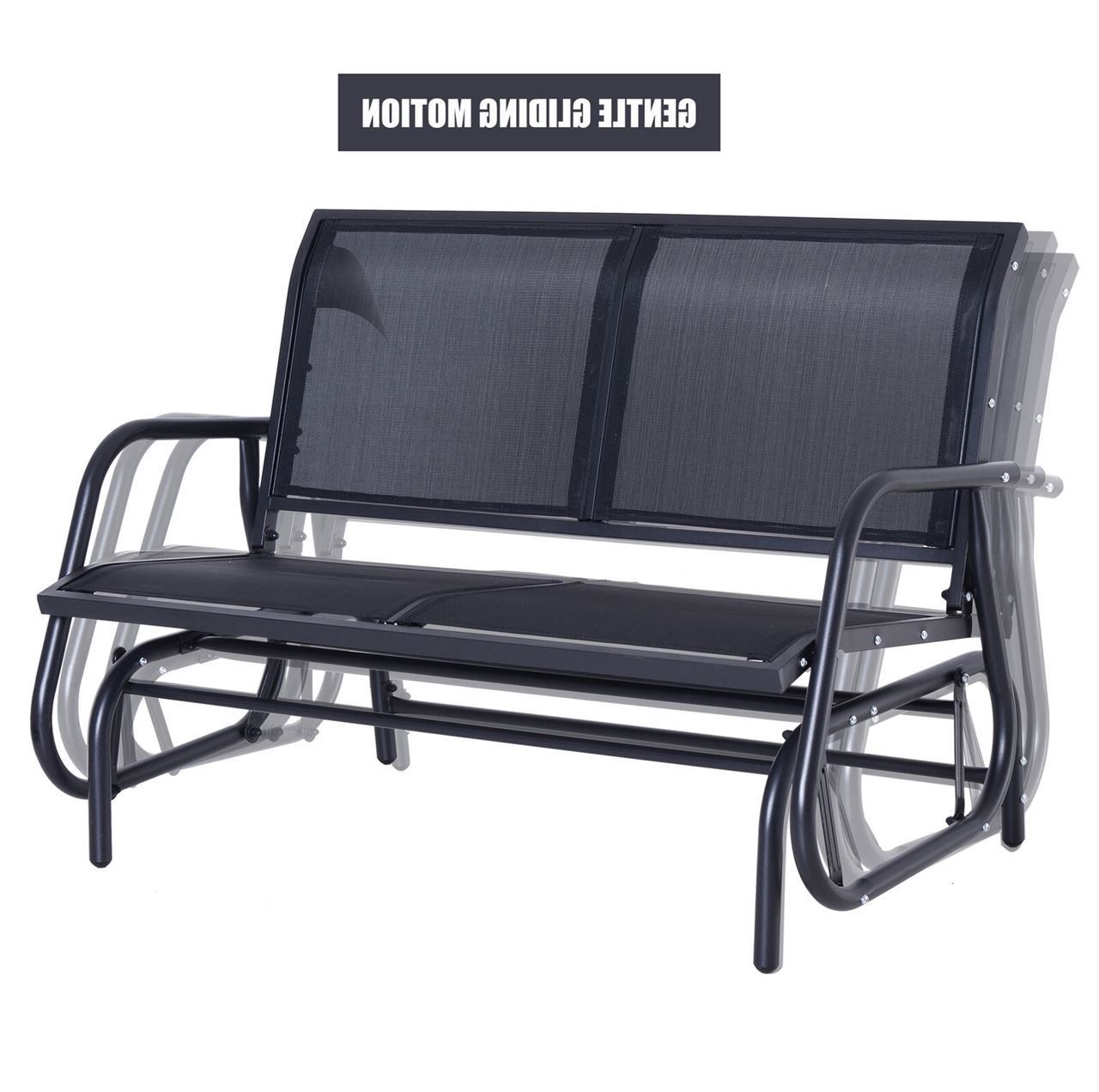 Trendy Outdoor Patio Swing Glider Benches In Outdoor Patio Swing Glider Bench Chair – Dark Gray (View 17 of 30)