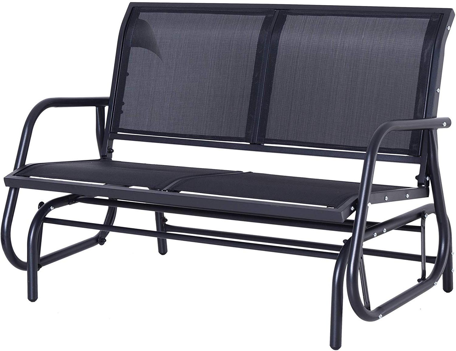 Trendy Steel Patio Swing Glider Benches Pertaining To Outsunny 48" Outdoor Patio Swing Glider Bench Chair – Dark Gray (View 23 of 30)
