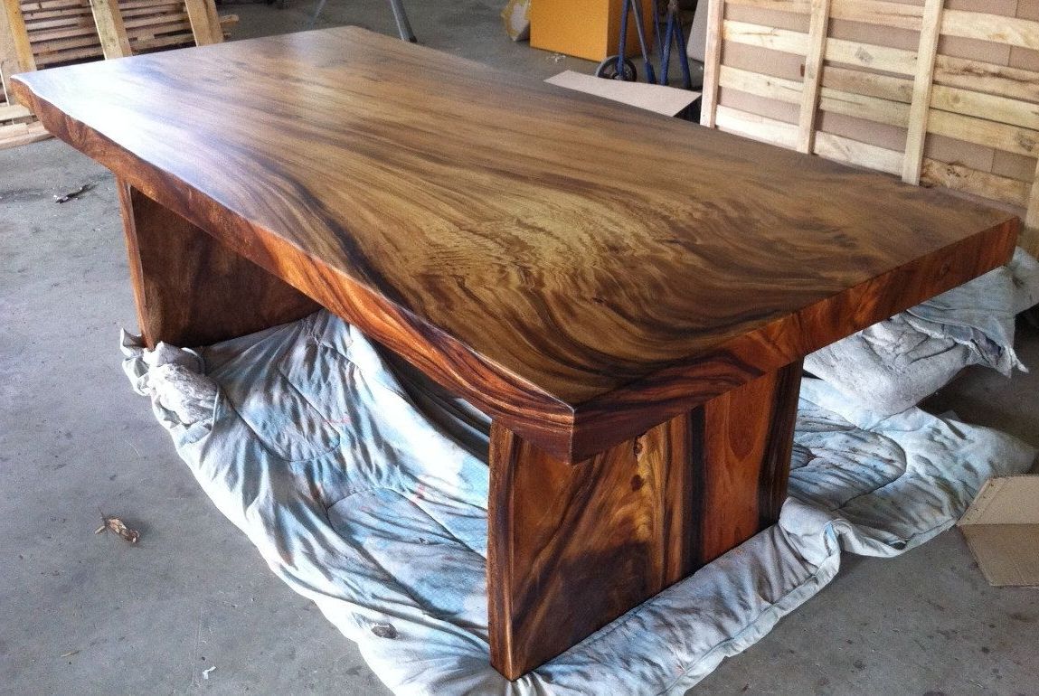 Unique Acacia Wood Dining Tables Throughout Preferred Live Edge Dining Table Reclaimed Single Slab Golden Acacia (View 1 of 30)