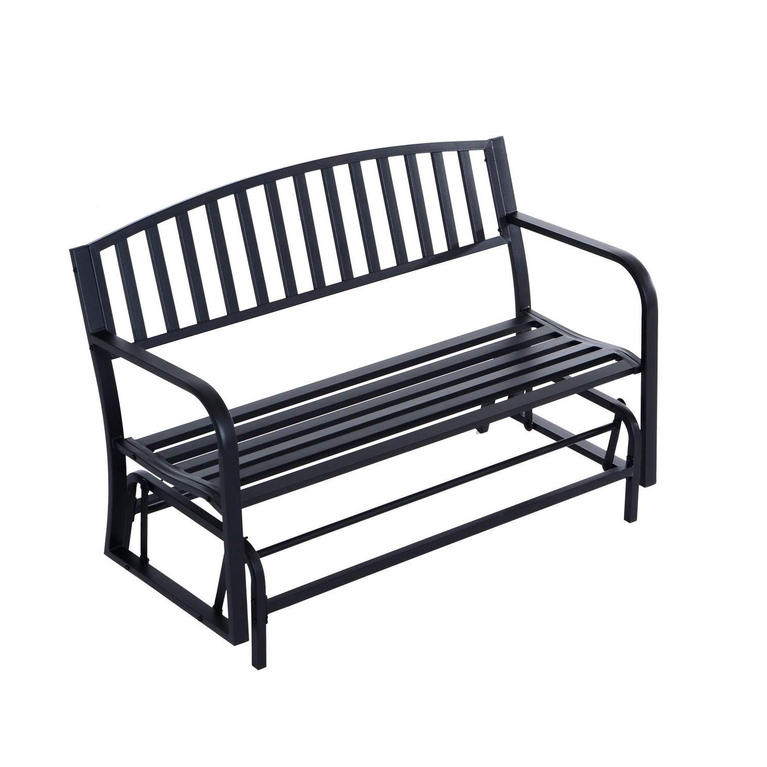 Well Known Amazon : Youwend 50" Outdoor Steel Patio Swing Glider In Outdoor Steel Patio Swing Glider Benches (View 2 of 30)