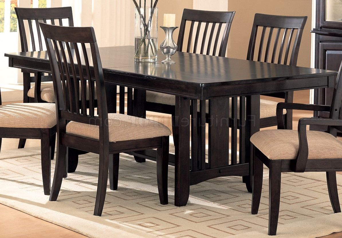 Well Known Cappuccino Finish Classic Dining Room Furniture Regarding Cappuccino Finish Wood Classic Casual Dining Tables (View 19 of 30)