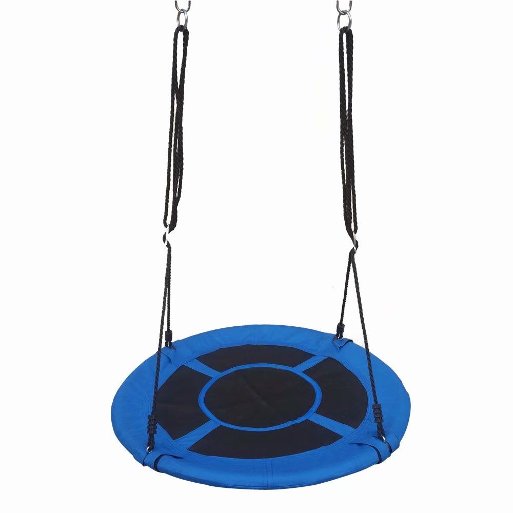 Well Known Nest Swings With Adjustable Ropes Within 40" Kids Outdoor Round Net Hanging Rope Nest Tree Swing Children Patio Toys  Blue – Walmart (View 9 of 30)
