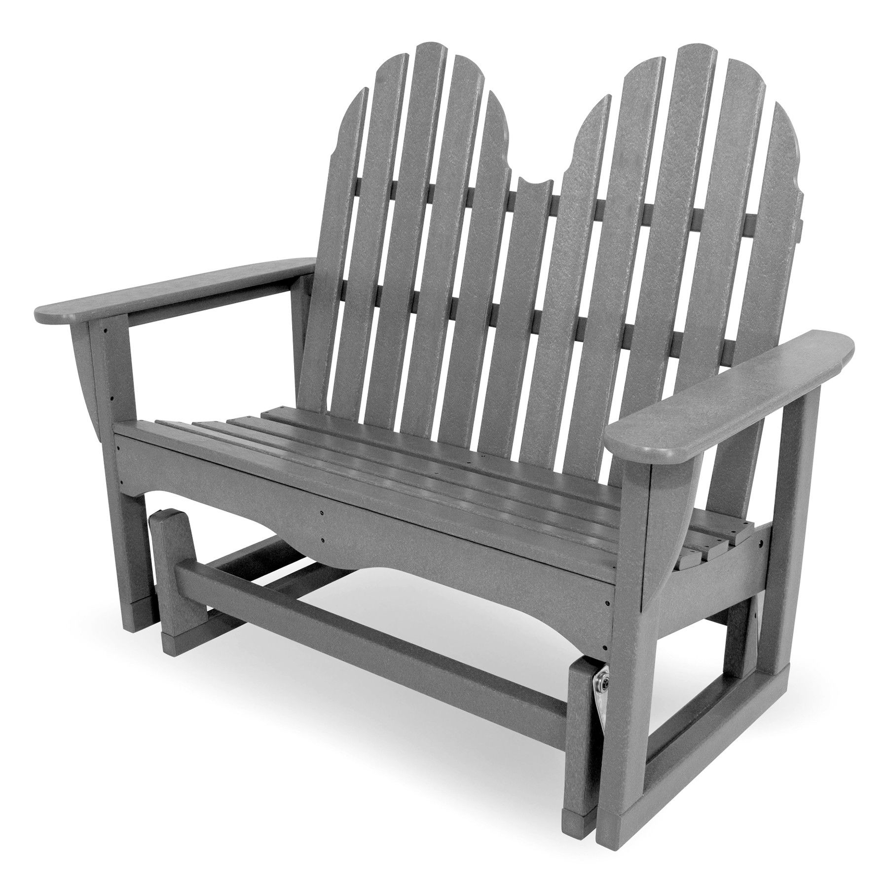 Well Known Polywood Classic Adirondack 48 In Glider Bench Regarding Classic Adirondack Glider Benches (View 6 of 30)