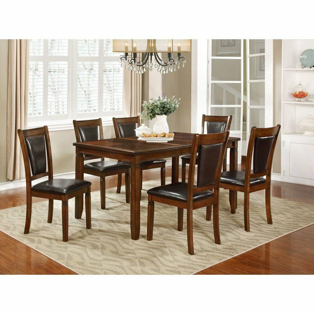 Well Liked Transitional 4 Seating Drop Leaf Casual Dining Tables Pertaining To Nh Designs 7 Piece Formal Transitional Dining Table Set (View 10 of 30)