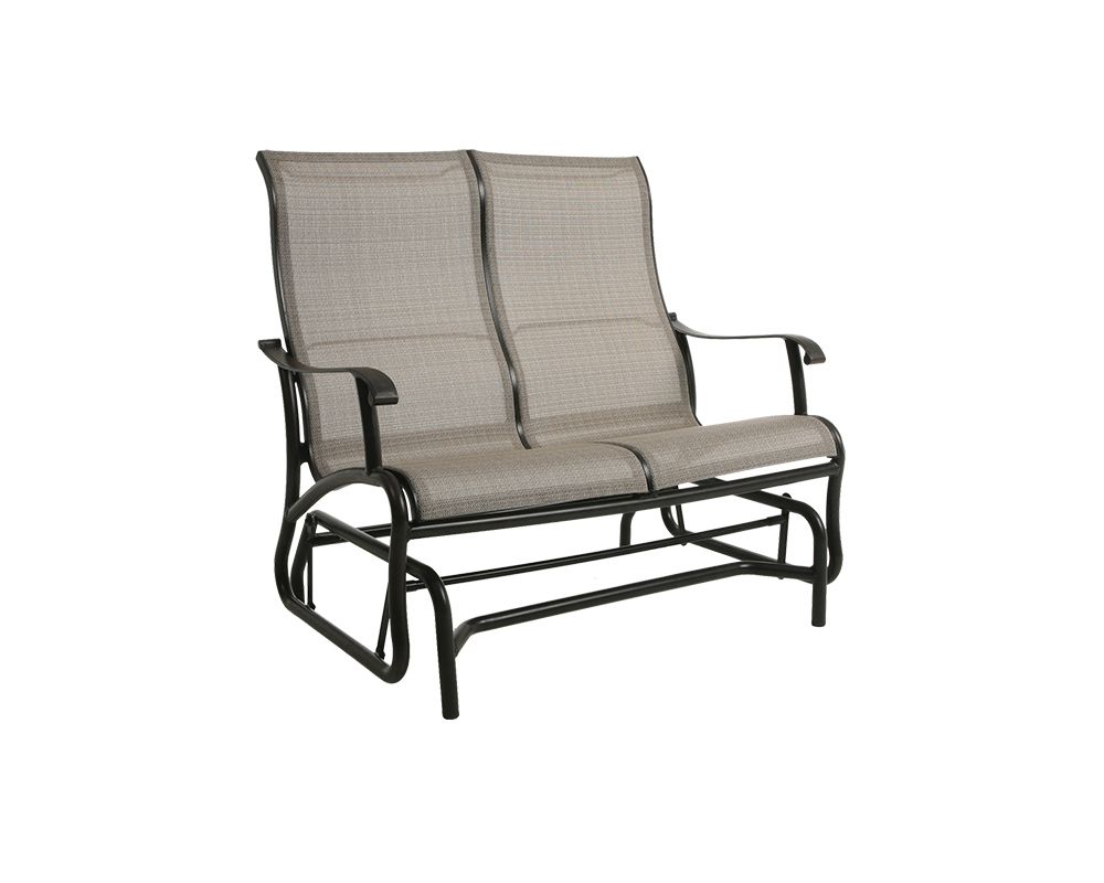 Widely Used Scarsdale Sling Loveseat Glider – Green Acres Outdoor Living Within Outdoor Fabric Glider Benches (View 24 of 30)