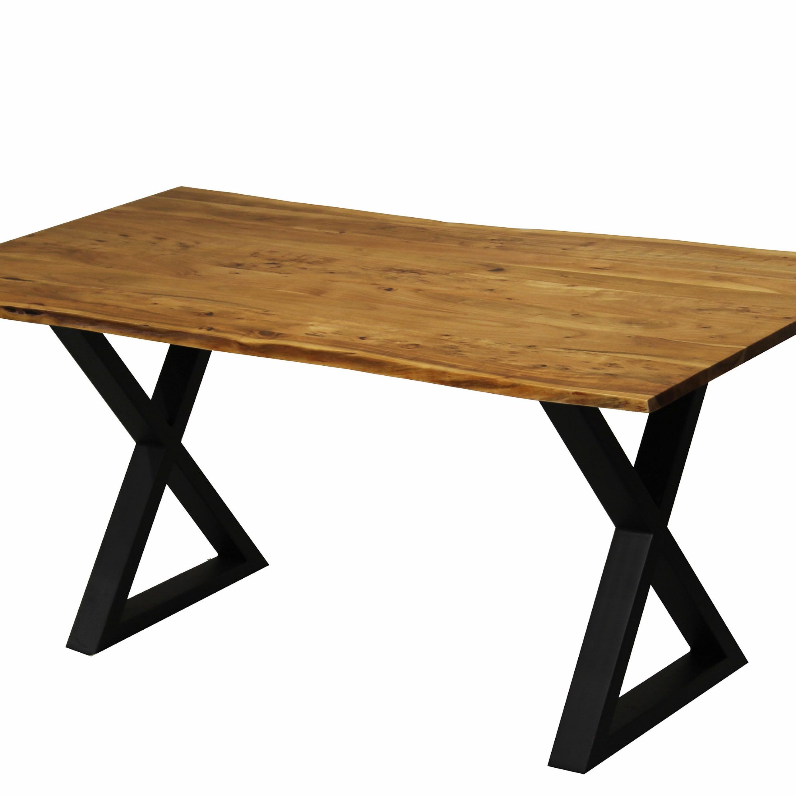 Zen Live Edge 67 Inches Dining Table (acacia – Black X Legs) In Popular Acacia Dining Tables With Black X Leg (View 5 of 30)