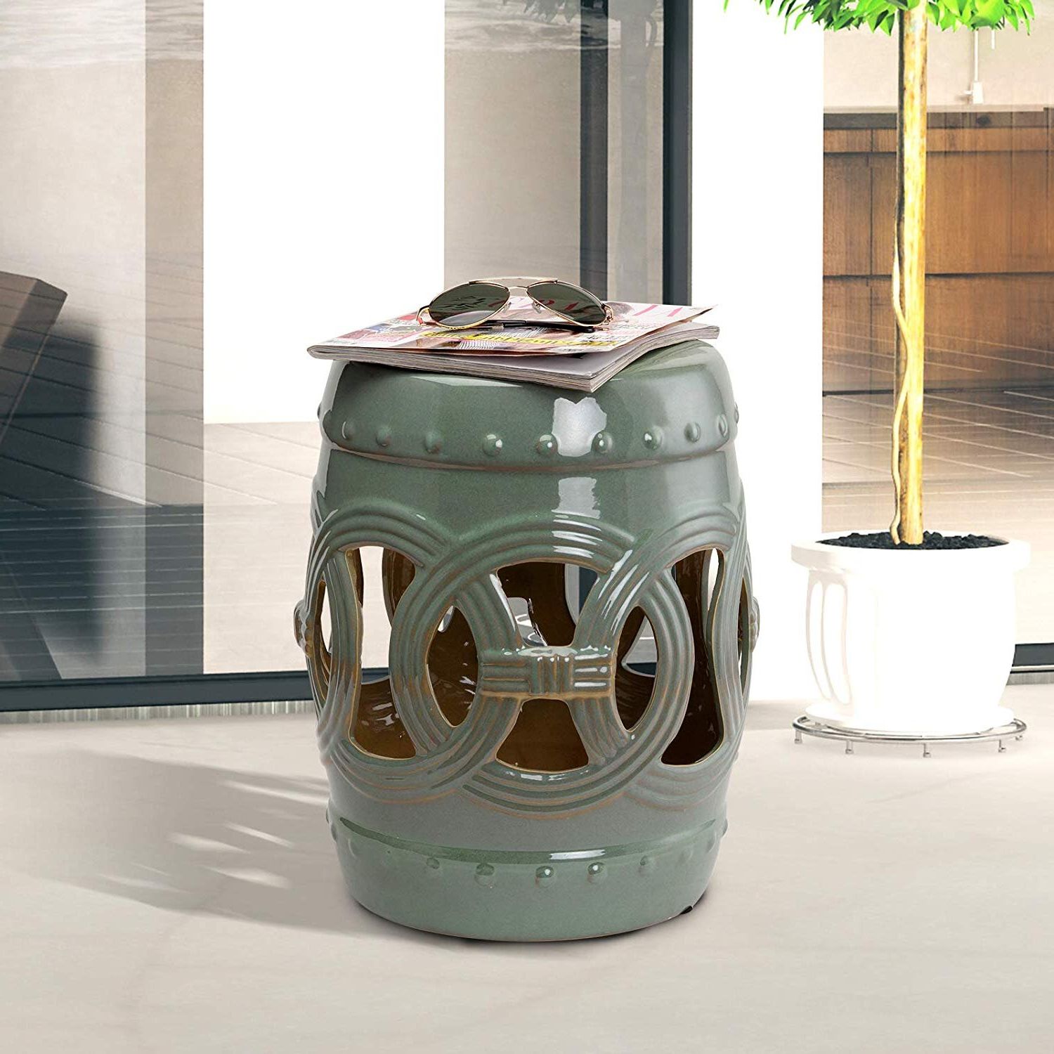 Blue & Green Garden Stools You'll Love In 2020 With Trendy Glendale Heights Birds And Butterflies Garden Stools (View 2 of 30)
