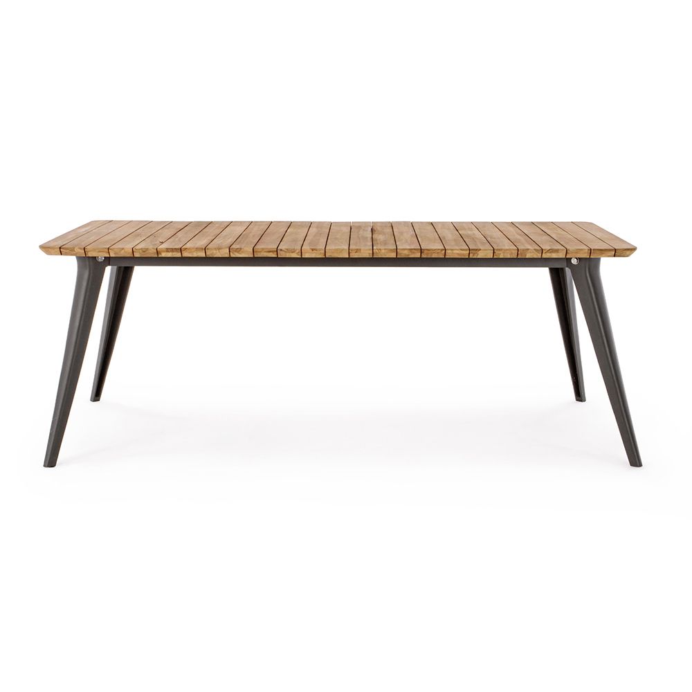 Current Amabel Wooden Garden Benches With Garden Table Top In Teak Wood And Aluminum Base Homemotion – Amabel (View 29 of 30)