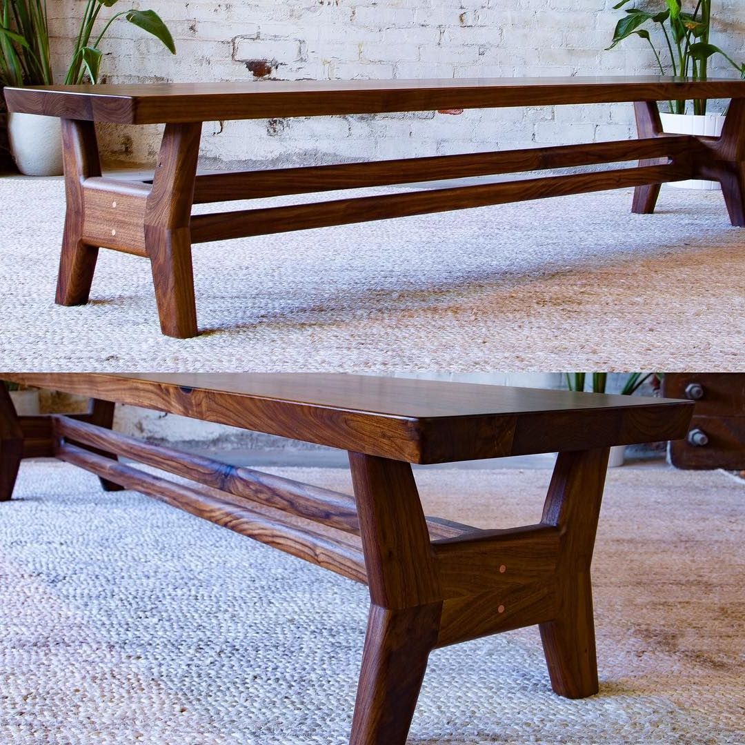 Custom Walnut Bench For A Customer Who Purchased The Claro With Regard To Most Up To Date Walnut Solid Wood Garden Benches (View 6 of 30)