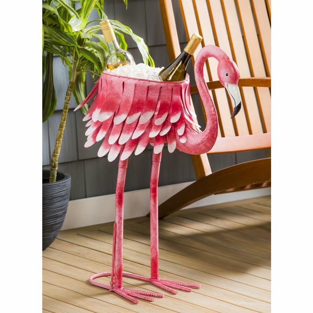 Flamingo Metal Garden Benches Intended For Most Recent Metal Flamingo Chiller/planter (View 8 of 30)