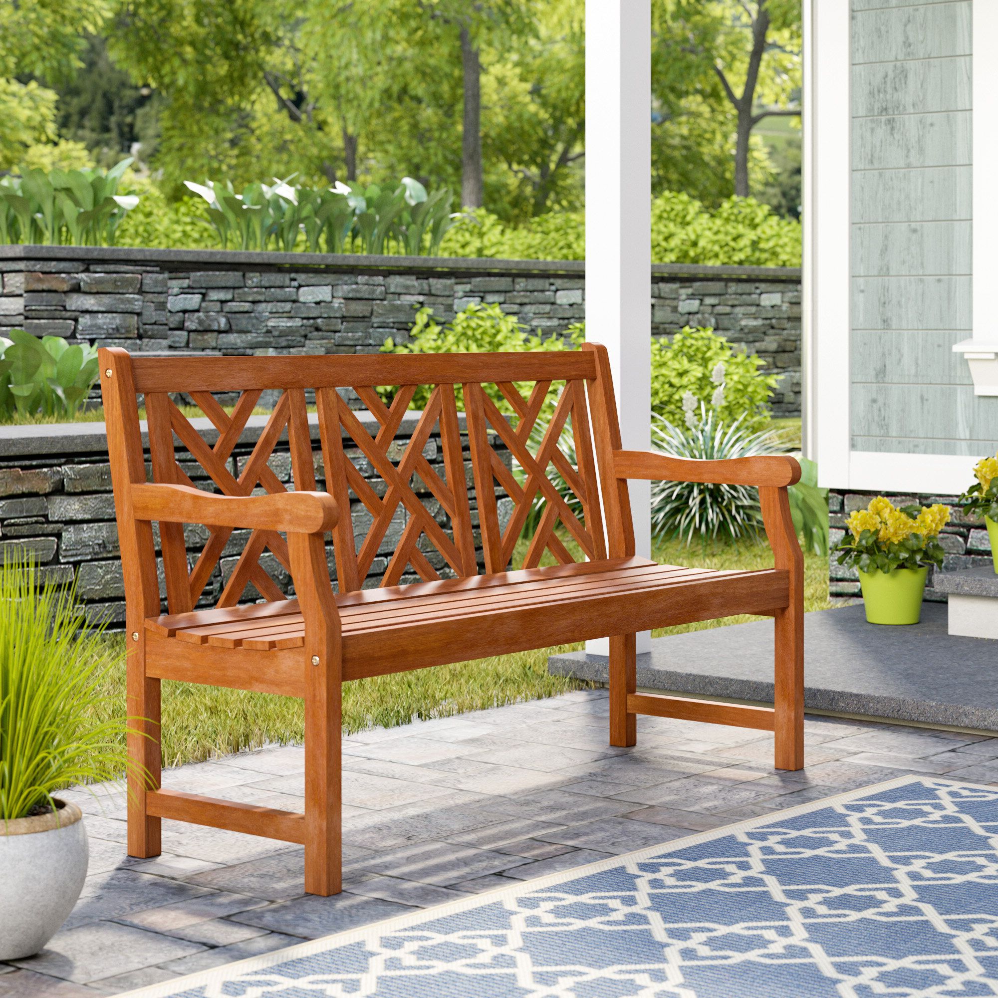 Garden & Patio Furniture Comfortable Wood Garden Bench With Recent Flamingo Metal Garden Benches (View 22 of 30)