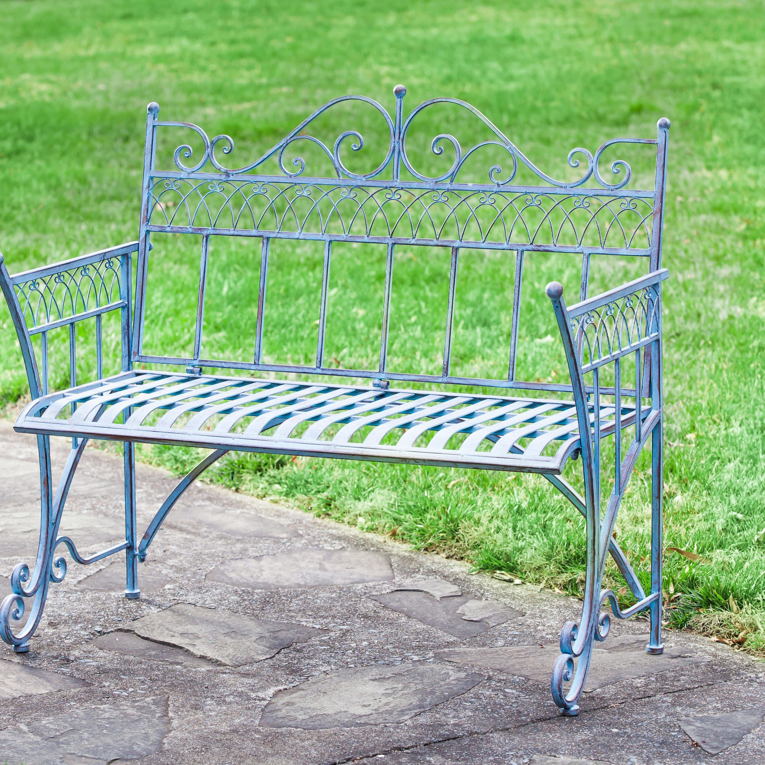 Heslin Steel Park Benches Pertaining To Famous Trudy Victorian Metal Garden Bench (View 13 of 30)