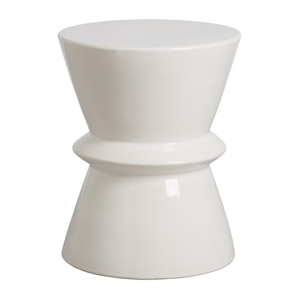 Jadiel Ceramic Garden Stools With Well Known Emissary White Zip Ceramic Garden Stool 12745wt – The Home (View 13 of 30)