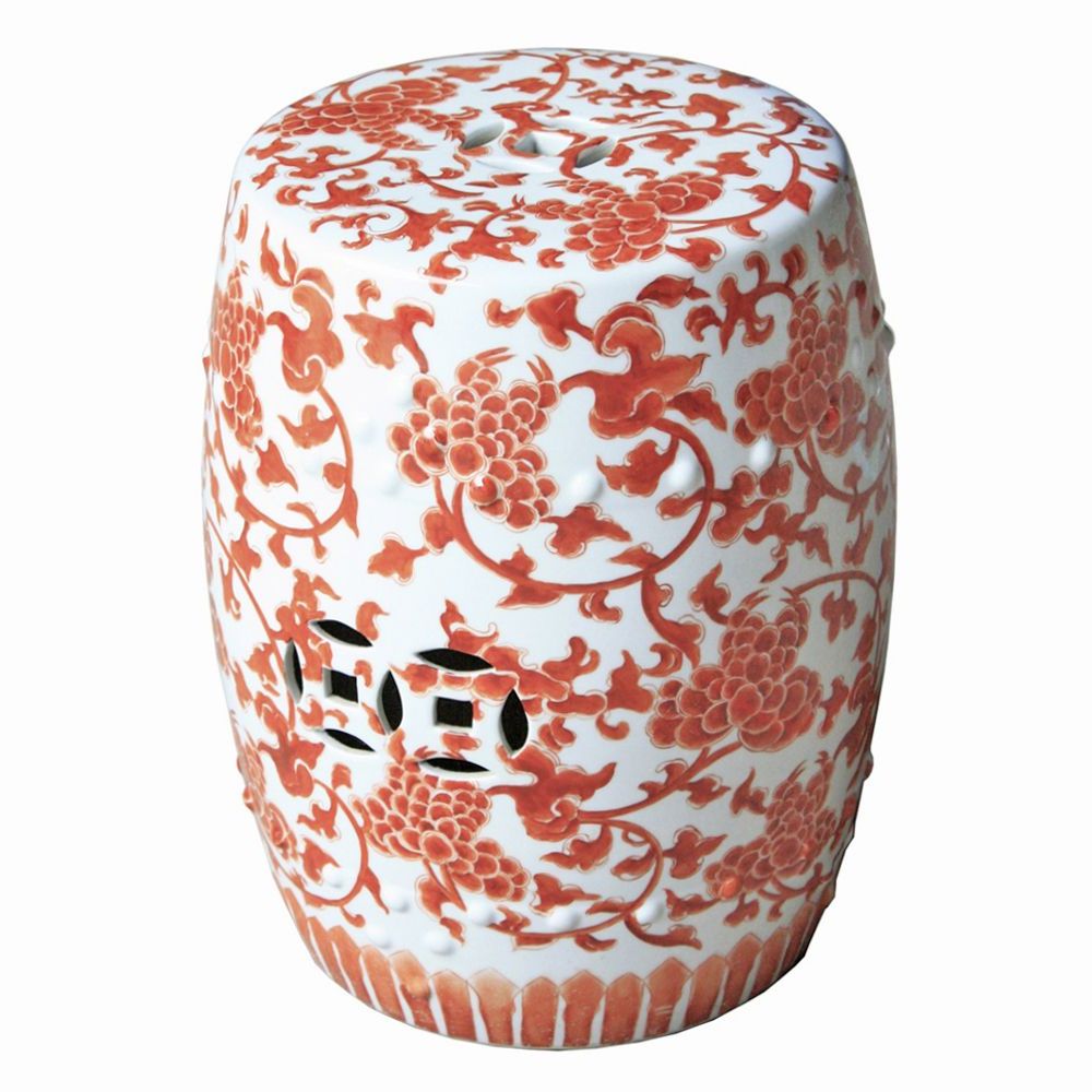 Janke Floral Garden Stools Pertaining To Favorite Legend Of Asia Red Plum Petal Garden Stool (View 11 of 30)