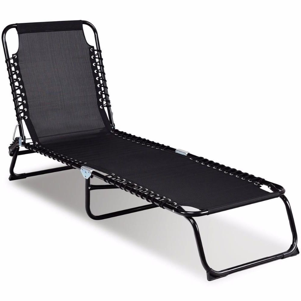 Krystal Ergonomic Metal Garden Benches Inside Newest Foldable Patio Camping Cot Chaise Lounge Chair (View 18 of 30)