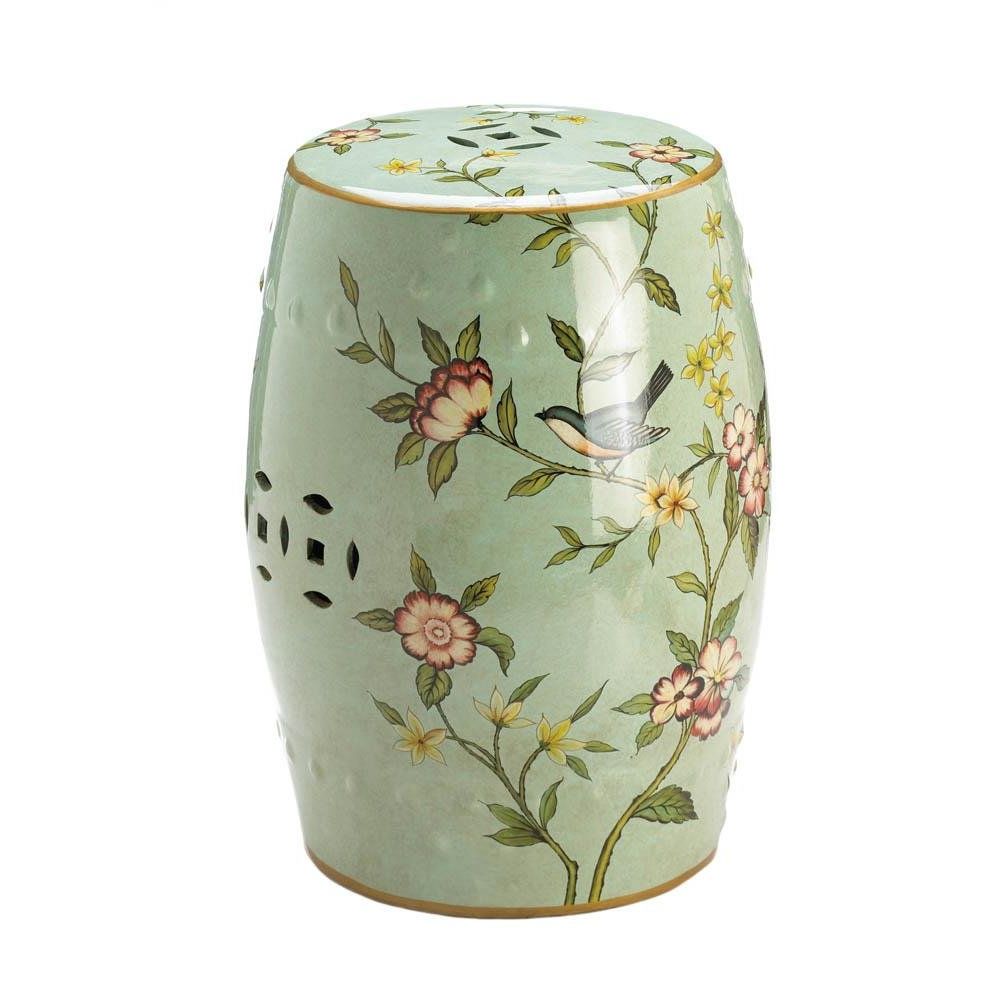 Latest Ceramic Garden Stools Intended For Accent Plus Garden Stools Ceramic Green, Patio Chinese Ceramic Stool Floral  Decorative – Walmart (View 7 of 30)