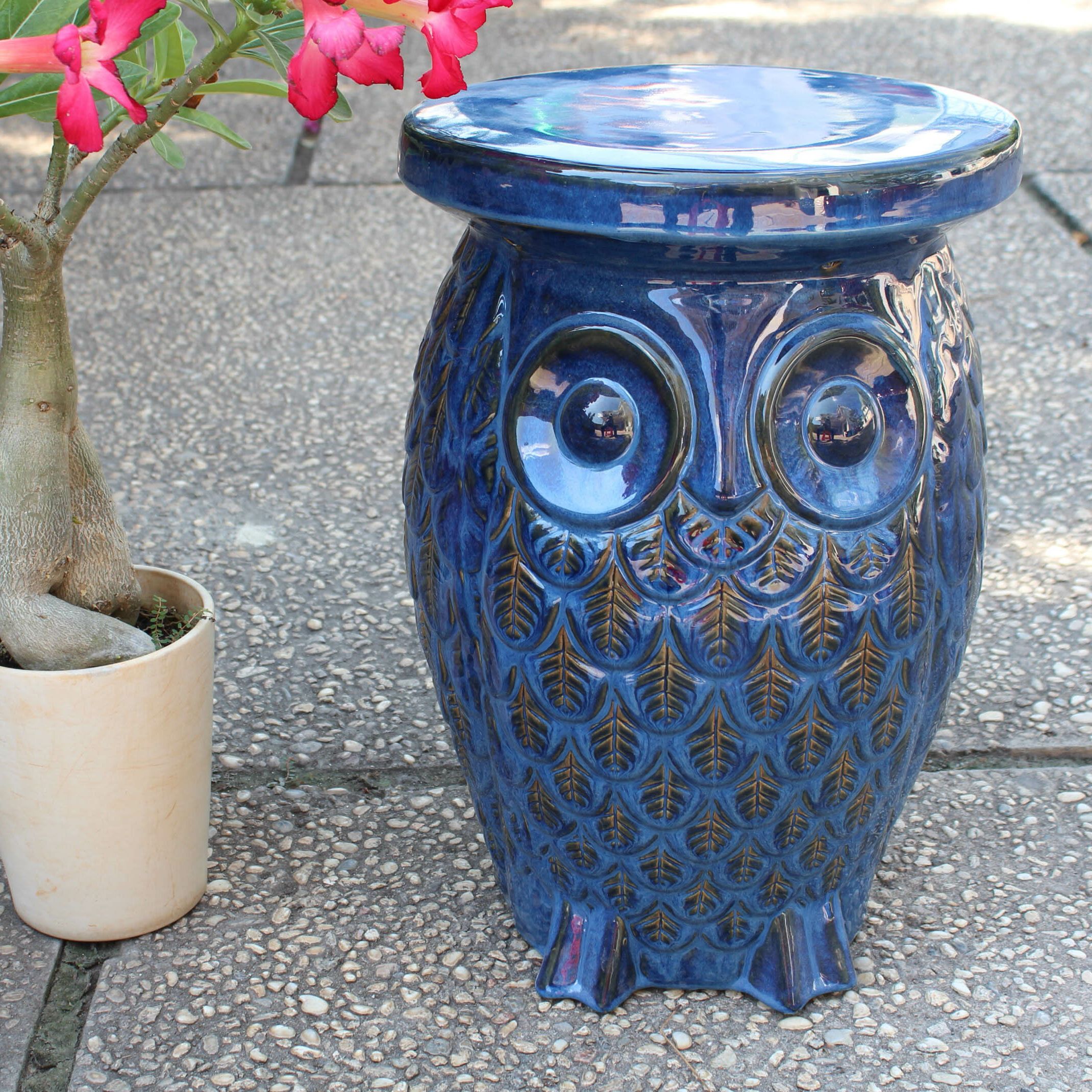 Makhzane Owl Ceramic Garden Stool Inside Favorite Oakside Ceramic Garden Stools (View 15 of 30)