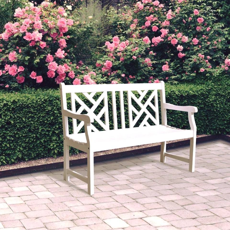 Most Current Use Coupon Code: Vifah10 Bradley V1631 4 Foot Outdoor White Inside Amabel Wooden Garden Benches (View 22 of 30)