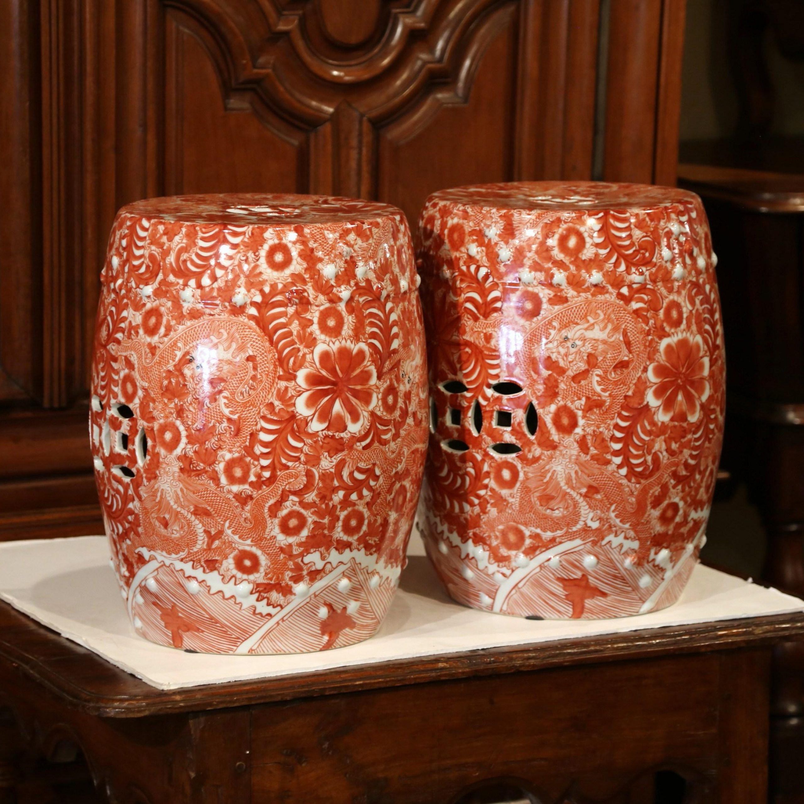 Most Popular Dragon Garden Stools Intended For Pair Of Mid 20th Century Chinese Porcelain Garden Stools With Dragon Motif (View 30 of 30)