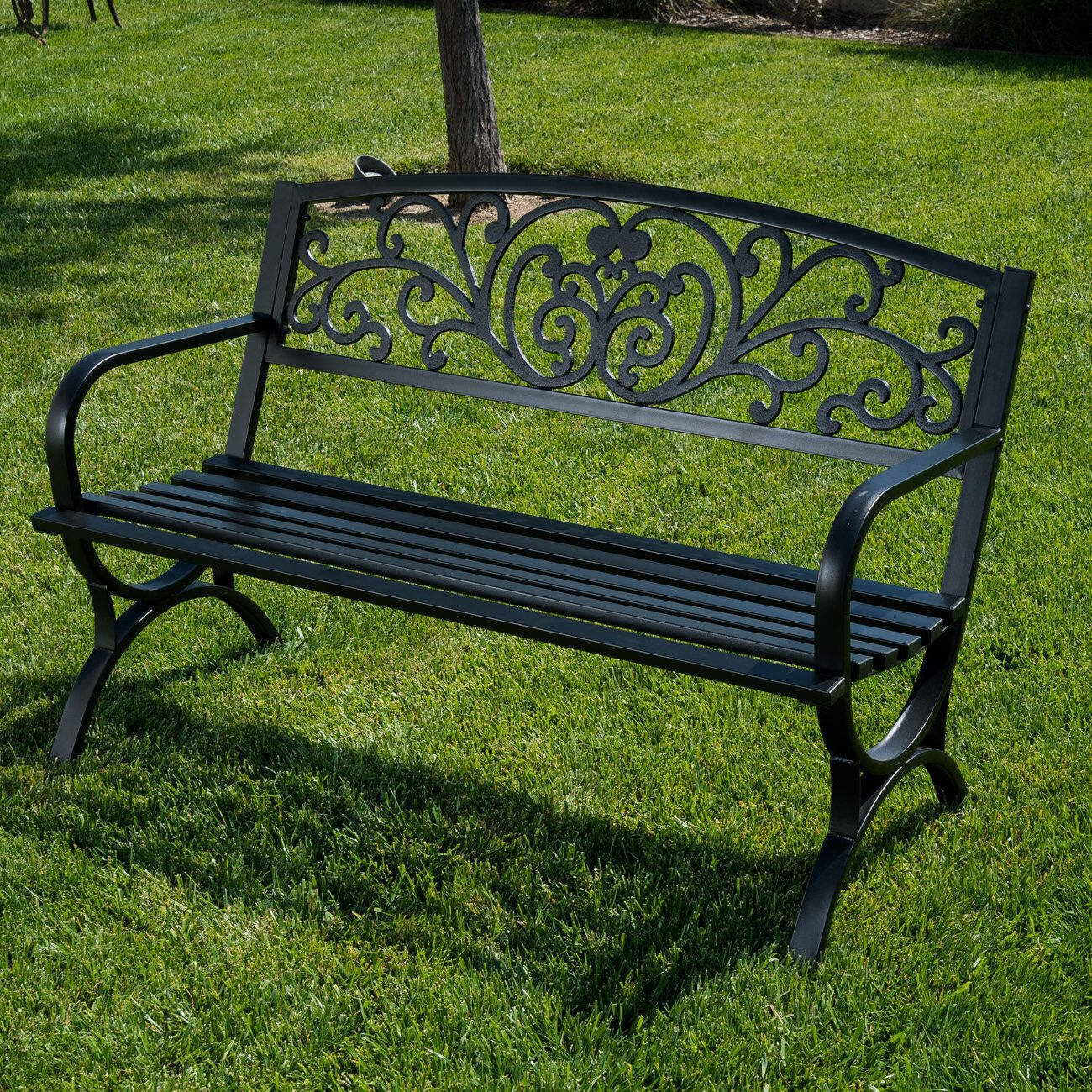 Most Recently Released Alvah Slatted Cast Iron And Tubular Steel Garden Benches Pertaining To Lundberg Metal Garden Bench (View 8 of 30)