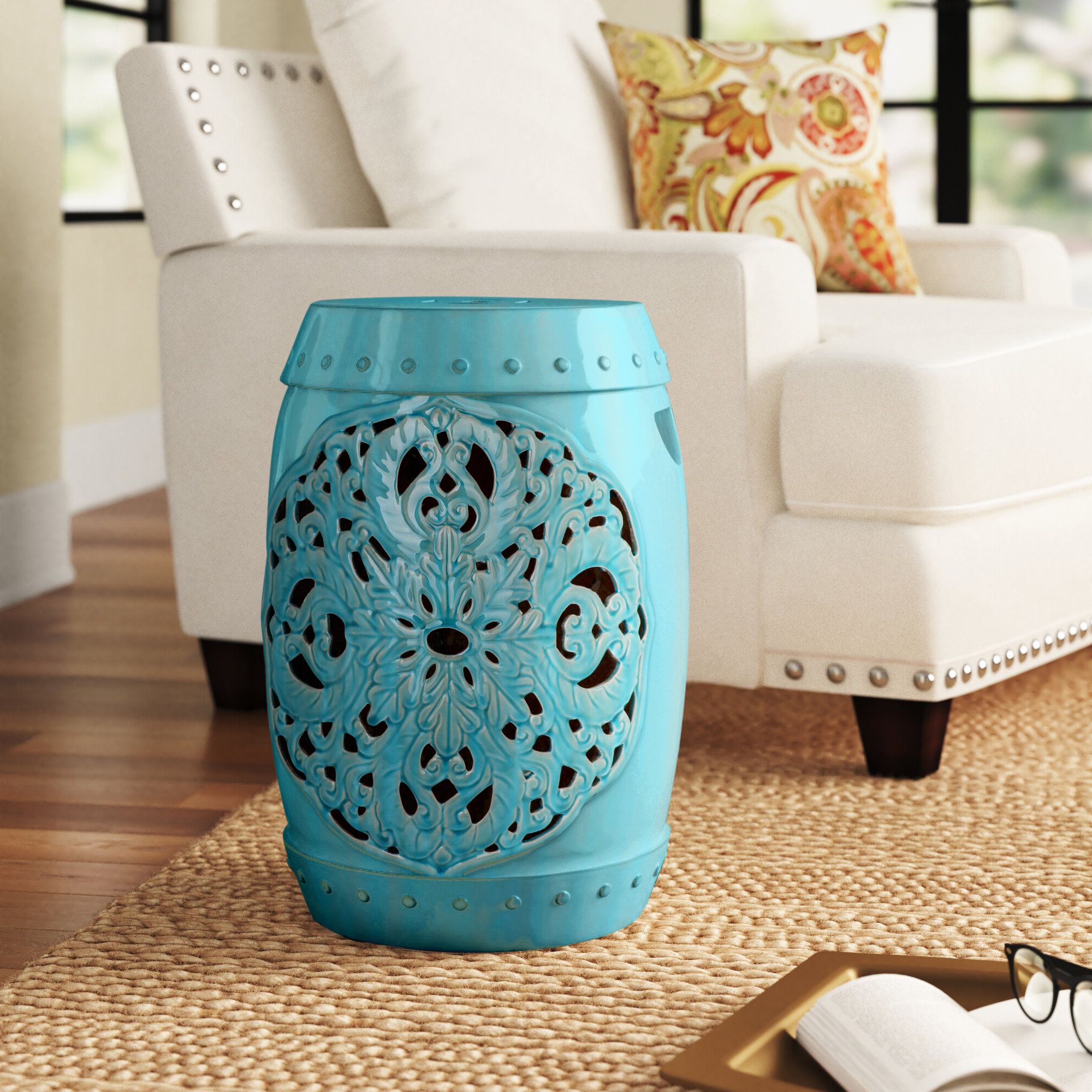 Preferred Blue & Green Garden Stools You'll Love In 2020 In Glendale Heights Birds And Butterflies Garden Stools (View 10 of 30)