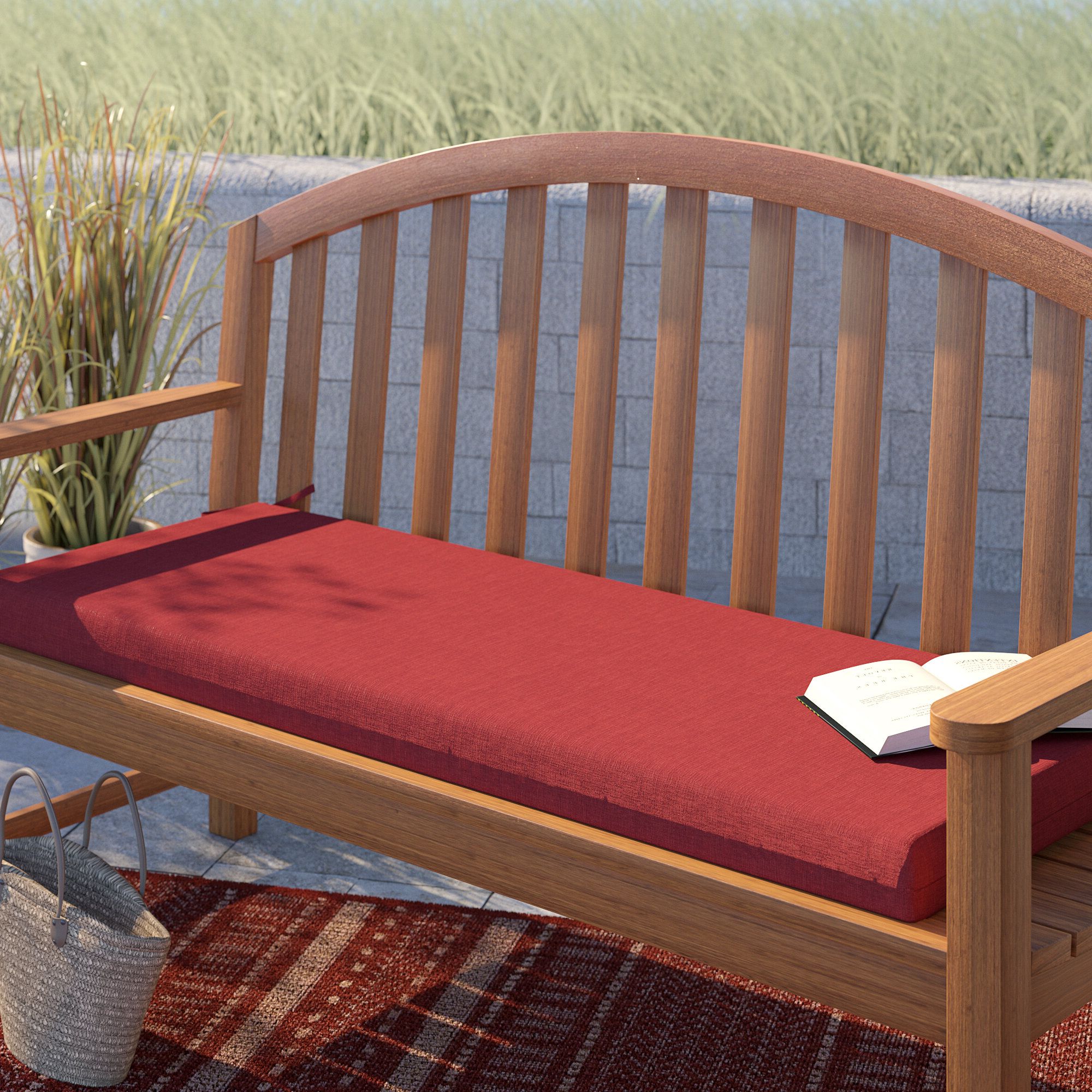 Preferred Elsner Acacia Garden Benches Pertaining To Texture Outdoor Bench Cushion (View 22 of 30)