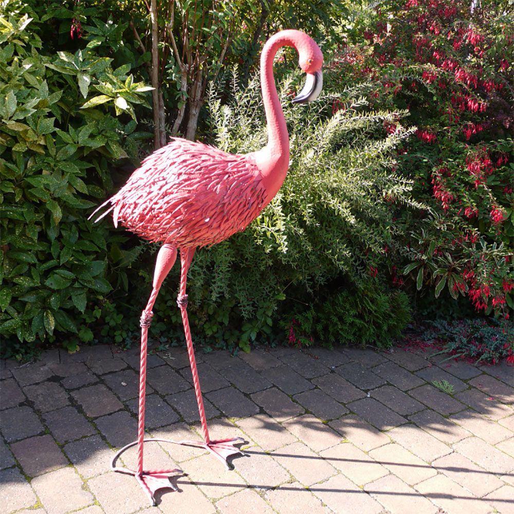 Tall Pink Flamingo Garden Sculpture Within Latest Flamingo Metal Garden Benches (View 30 of 30)