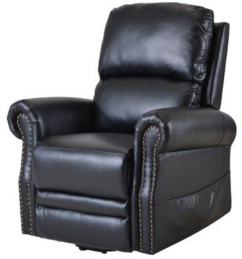 2020 Aryion Faux Leather Power Lift Assist Recliner Leather Type: Black Intended For Brookhhurst Avina Armchairs (View 7 of 30)