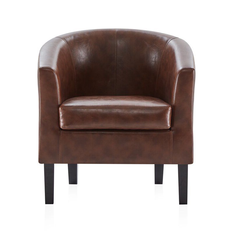 Ansar Faux Leather Barrel Chairs Intended For Latest Ansar  (View 1 of 30)