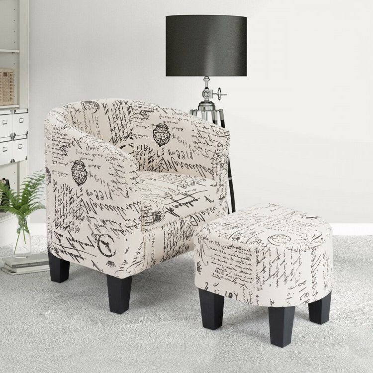 Barrel Accent Linen Fabric Upholstered Chair Tub Chair – Arm Pertaining To Well Liked Louisiana Barrel Chairs And Ottoman (View 11 of 30)