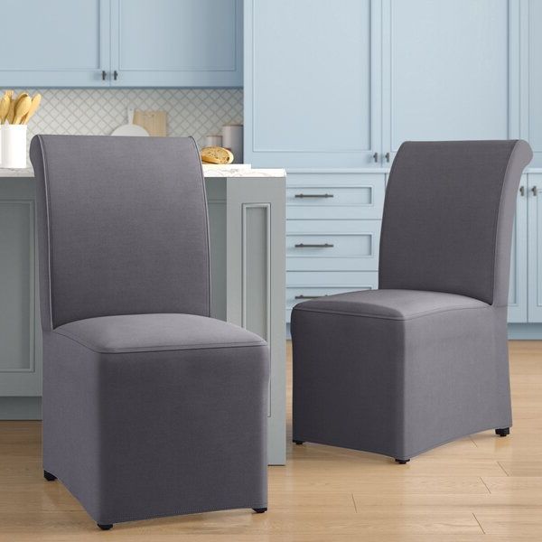 Bob Stripe Upholstered Dining Chairs (set Of 2) Regarding Best And Newest Parson Chairs (View 25 of 30)