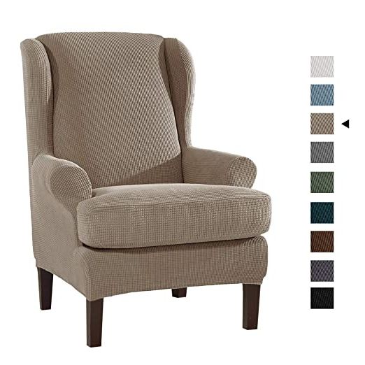 Busti Wingback Chairs In Newest Armchair Slipcovers 2pcs Stretch Wing Chair Covers,elegant (View 29 of 30)