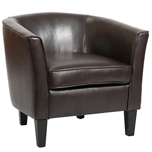 Christopher Knight Home Logan Club Chair, Brown  Buy Online With Regard To Well Known Montenegro Faux Leather Club Chairs (View 7 of 30)