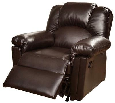 Coomer Faux Leather Barrel Chairs With Popular Lacoste Faux Leather Manual Rocker Recliner Fabric: Brown Faux Leather (View 26 of 30)
