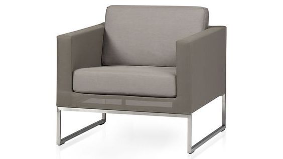 Dune Taupe Lounge Chair With Sunbrella Cushions + Reviews In Recent Navin Barrel Chairs (View 13 of 30)