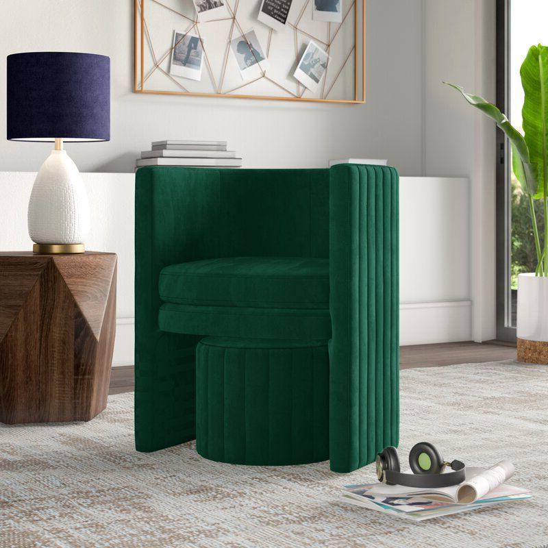 Harmon Cloud Barrel Chairs And Ottoman Within 2019 Malek Barrel Chair And Ottoman (View 8 of 30)