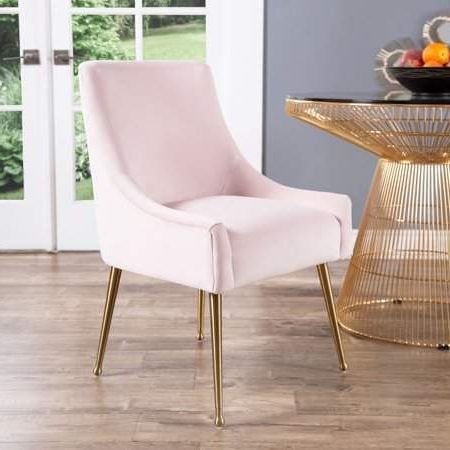Most Current Grinnell Silky Velvet Papasan Chairs Within Devon & Claire Roxy Velvet Dining Chair, Blush Pink (View 25 of 30)