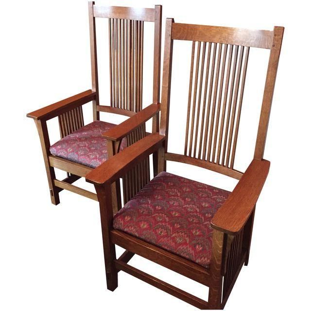 Most Current Ragsdale Armchairs In Stickley Mission Oak Spindle Arm Chairs – A Pair (View 29 of 30)