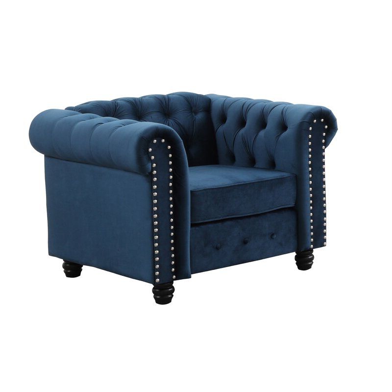 Most Up To Date Ys001 35'' W Tufted Velvet Armchair Pertaining To Galesville Tufted Polyester Wingback Chairs (View 17 of 30)