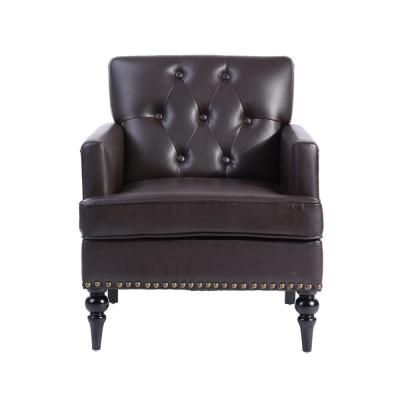Recent Lucea Faux Leather Barrel Chairs And Ottoman In Brown – Accent Chairs – Chairs – The Home Depot (View 22 of 30)