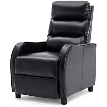 Selby Armchairs Intended For Favorite More4homes Selby Bonded Leather Pushback Recliner Armchair Sofa Gaming  Chair Reclining (black) (View 3 of 30)