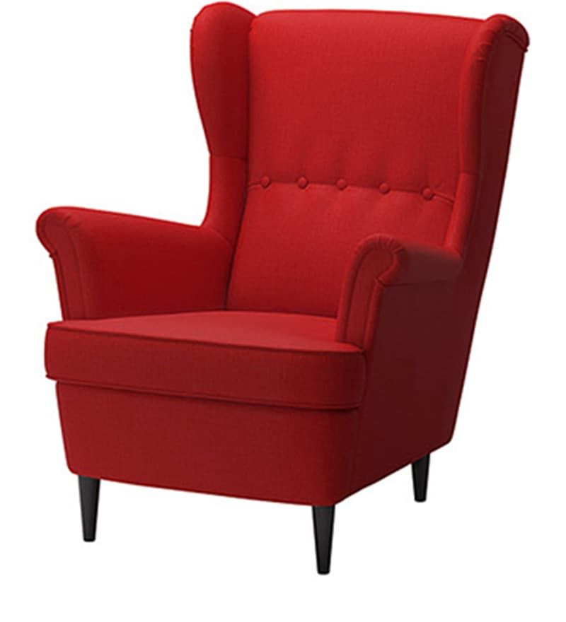Transitional Wingback Accent Chair With Midcentury Legs In Red Colour Regarding Well Liked Lau Barrel Chairs (View 10 of 30)