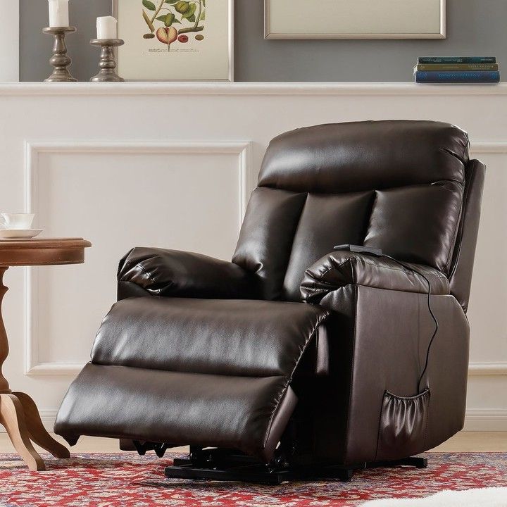 Trendy Overstock Lift Chair And Power Pu Leather Living Room Heavy Duty Reclining  Mechanism Throughout Brookhhurst Avina Armchairs (View 13 of 30)