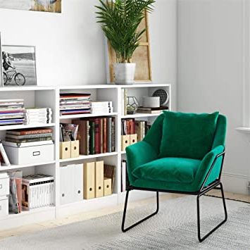 Well Known Aalivia Slipper Chairs Pertaining To Novogratz Alivia Accent Chair, Green Velvet (View 1 of 30)